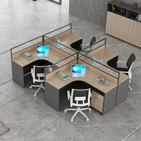 Meubles de bureau économiques, zone de travail personnalisée pour le personnel, table de poste de travail de bureau pour 4 personnes