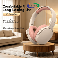 Casque audio sans fil BT 5.4 supra-auriculaire, pliable, longue autonomie, étanche IPX5, idéal pour le sport et les voyages, modèle P2961, très demandé
