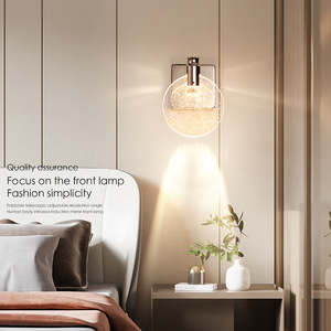 Lámpara de pared de cristal creativa para dormitorio, sala de estar y baño, gabinete de espejo frontal de ambiente simple con iluminación de maquillaje - Product Image 3