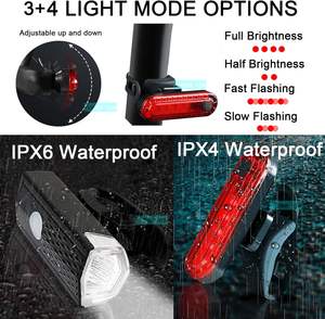 ชุดไฟหน้าและไฟท้ายจักรยานแบบชาร์จ USB ขายส่ง กันน้ำได้ อุปกรณ์เสริมไฟหน้าและไฟท้ายจักรยาน - Product Image 2