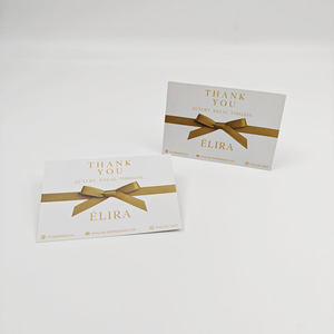 Cartes de vœux d'affaires de luxe écologiques en papier couché 300 g/m² avec logo personnalisé, estampage à chaud or, impression 1 couleur - Product Image 6