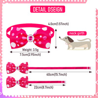 Vente chaude Pet Polka Dot et Diamant Style Noeuds Papillon Accessoires Universels À La Mode Noeud Papillon Colliers pour Chats et Chiens