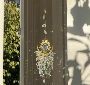 Stock de gros du fabricant pour l'exportation : Ornements artisanaux en cristal blanc pour l'éclairage de jardin, Cristal Œil de Démon Soleil et Lune - Product Image 3