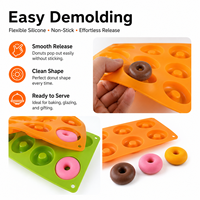 Moule à donuts en silicone 6, 8 ou 18 cavités, plaque de cuisson antiadhésive en silicone de qualité alimentaire, moule à gâteau personnalisé OEM, ustensiles de cuisson