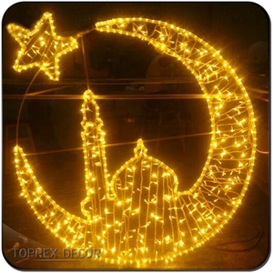 Toprex Offre Spéciale Ramadan Festival Lampe Musulman Croissant Motif Lune et Étoile Émettant De La Lumière Blanche Froide Tension 110V - Product Image 6