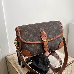 Bolso Bandolera de PU con Patrón Geométrico Retro de Marca de Lujo, Estilo Vintage de Diseñador para Otoño e Invierno - Product Image 4