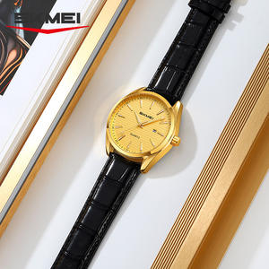 Montre à quartz en cuir véritable pour homme Business Elite, design simple et antique, étanche 3ATM, personnalisable, 43 mm, multi-textures - Product Image 3