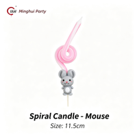 Minghui Party Spiralförmige Geburtstagskerze 11,5cm Niedliche Tierkreiszeichen Tortendekoration Kerze für Kindergeburtstag Partydekoration