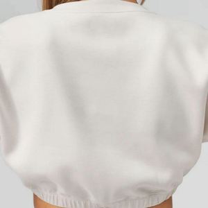 Pull-over décontracté d'hiver en coton 100% pour femme, coupe oversize unisexe à épaules tombantes, col rond uni, ample, brodé, idéal pour l'entraînement, vente en gros - Product Image 4