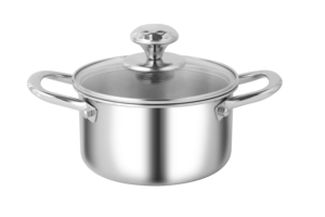 Chef's Classic Juego de utensilios de cocina modernos de acero inoxidable de 7 piezas Fondo de inducción <span class=keywords><strong>3</strong></span> capas Gas Logotipo personalizable Tapa de vidrio templado - Product Image 4
