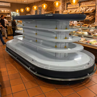 Vitrine Réfrigérée Multi-Niveaux Ouverte avec Rideau d'Air pour l'Exposition Alimentaire en Supermarché