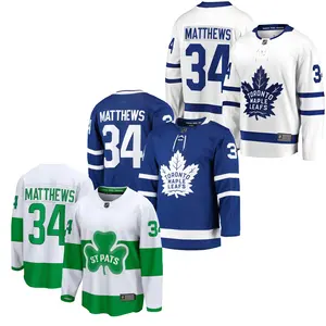 2024 Auston Matthews #34 Maple Leafs Ice Hockey Jersey Embroidery Shirts Stitched Toronto St. Patricks Premier Uniform Wear