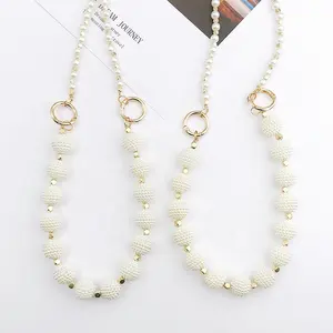 Hot Product White Pearl Mobile Phone Chain Pearls For Phone Accessories