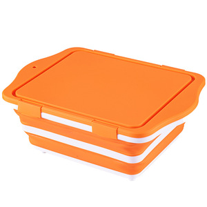 <span class=keywords><strong>Planche</strong></span> à découper pliable multifonctionnelle pour l'extérieur avec panier de drainage intégré et bac à légumes, seau de barbecue - Product Image 5