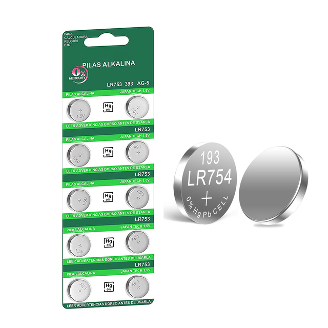 LR48 AG5 393 LR754 High Power Super Alkaline CE Certified Button Cell Hearing Aid and Other Electronic Products