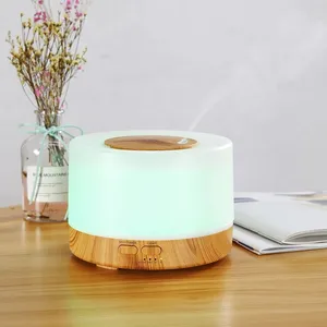 Humidificador de aire para aromaterapia, difusor de aceites esenciales con WiFi inteligente, 7 colores, 500ml, compatible con Tuya, Alexa y Google Home