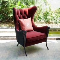 Fauteuils individuels de luxe pour la maison avec pieds en métal doré et ensemble de fauteuils lounge modernes pour salon, fauteuil d'appoint en velours