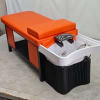 Salon de coiffure Mobilier Spa Orange Lit de massage Shampooing Tables Lit avec circulation d'eau