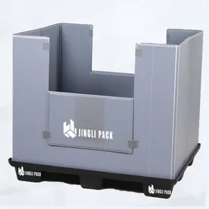 Free Design Height Logistics Plastic Pallet Box & Bulk Storage Container Plastic Pallet Box With Lid