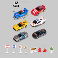 Modèle de voiture en alliage métallique moulé sous pression 1/64 personnalisé, ensemble de jouets de course à rétrofriction, carte de puzzle pour jeu de stationnement, cadeau pour enfant