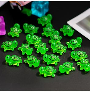 Mini tortuga luminosa colorida, bonita decoración de personajes de resina de piedra Artificial para acuarios y artesanías - Product Image 4