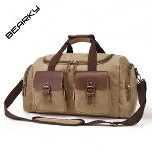 Manufacturers Vintage designer fitness bag Gym Duffel Bag Sport Travel Luggage Canvas with Shoe Compartment Long Distance