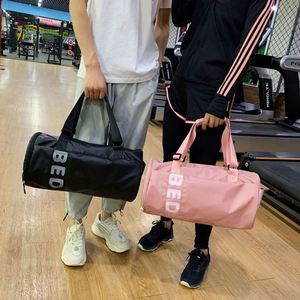 Sac de voyage cylindrique grande capacité, sac de sport pour les voyages de courte distance, sac de sport pour la salle de sport avec compartiment pour chaussures - Product Image 2