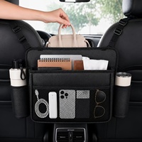 Sac de rangement universel pour siège de voiture, porte-sac à main entre les sièges avant, organisateur de voiture en cuir pour sac à main, téléphone, tasse à café