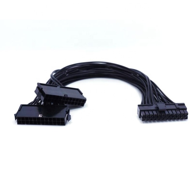 Power Supply Splitter PSU Cable Adapter 24 Pin 20+4 Pin ATX 24Pin Dual Start Line 18AWG M to F Compute Extension ATX Cable