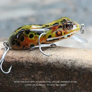 55mm 10g Lifelike Plastic Frog Fishing Lures Crank Bait Set Floating Crankbait Lure
