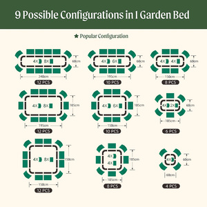 Lit de jardin de bureau carré galvanisé et écologique Hauteur de 17 pouces <span class=keywords><strong>Pot</strong></span> de fleurs <span class=keywords><strong>en</strong></span> acier Décoration de jardin pour la maison - Product Image 3
