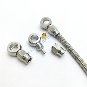 <span class=keywords><strong>Raccord</strong></span> de tuyau de frein droit à col court en acier inoxydable 3AN AN3 avec inserts en <span class=keywords><strong>olive</strong></span> à siège en <span class=keywords><strong>cuivre</strong></span>, douilles d'extrémité de tuyau - Product Image 1