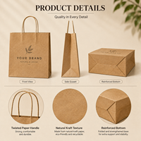 Sacs de shopping en papier kraft personnalisés avec poignées, recyclables, imprimés, pour cadeaux, chaussures, vêtements, emballages avec logo