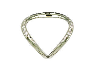 Anillo Abierto de Doble Aro Cruzado con Pavé de Diamantes Blancos y Negros en Oro Blanco de 18K, Joyería Moderna de Lujo en Contraste para Mujer - Product Image 3