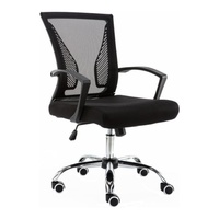 Chaise de bureau exécutive ergonomique moderne, confortable, pivotante, réglable en hauteur, dossier en maille noire, accoudoirs, pour bureau à domicile