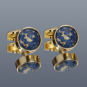 Boutons de manchette pour chemise d'homme, ronds, disponibles en or et en argent, accessoires colorés, boutons de manchette - Product Image 1