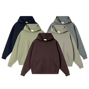 كنزة صوفية للرجال عالية الجودة كبيرة الحجم بكنزة بغطاء رأس بنمط مطبوع شعار مخصص ياقة بكتف متدلية تصميم زي الشارع - Product Image 1