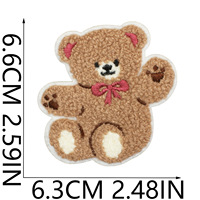 Patch brodé en chenille ours en peluche mignon, motif dessin animé, à thermocoller ou à coudre pour vêtements, sacs, chapeaux, décoration DIY