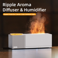 Diffuseurs d'huiles essentielles aromatiques à projection, lumière sept couleurs, rotation dynamique à 360°, recharge USB, diffuseur de parfum en plastique de 150 ml