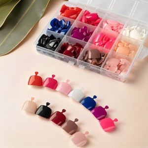 288 <span class=keywords><strong>Uñas</strong></span> Postizas Coloridas, <span class=keywords><strong>Uñas</strong></span> Postizas Cortas Cuadradas de Color Sólido, <span class=keywords><strong>Uñas</strong></span> Postizas Brillantes y Removibles - Product Image 3