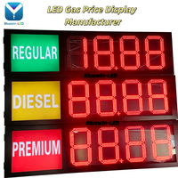 Lampu LED 8 Inch Kecerahan Tinggi untuk Harga Bensin, Tampilan Digital Merah Putih 88.88, 7 Segmen, untuk SPBU