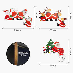 New DIY Cartoon Christmas Door Corner Decorations <b>Fun</b> Snowman and Santa Claus <b>Signs</b> Cross-Border Christmas DIY Crafts - Product Image 5