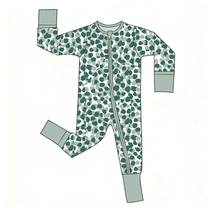 Personnalisé 95% Bambou 5% Spandex Jersey Enfants Pyjamas Bamnoo Fermetures Éclair À Manches Longues Bébé Barboteuses Combinaison Bébé Filles Vêtements - Product Image 2