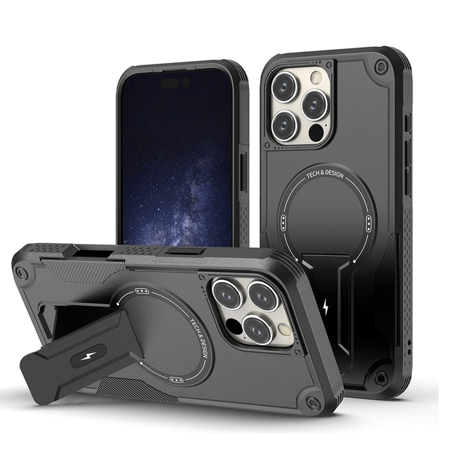 Multifunction Magnetic Shockproof Hard PC Magnetic Stand Holder Phone Case Cover for iPhone 17 16 Pro Max Kickstand Case