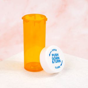 Contenedor de Pastillas Pequeño de Plástico, Frasco para Medicamentos con Tapa Reversible Morada - Product Image 2