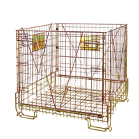 Conteneur de stockage industriel pliable en treillis métallique galvanisé, empilable, conception pliable et empilable, ODM