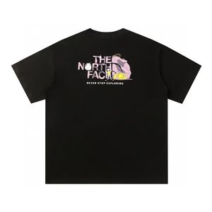 T-shirt ample en coton pur 230g The North Face pour hommes et femmes, imprimé tendance pour couple, coupe large, polyvalent et stylé - Product Image 2