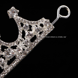 Couronnes de mariage en strass et diadèmes en métal cristal sur mesure en gros, avec placage argent clair - Product Image 6