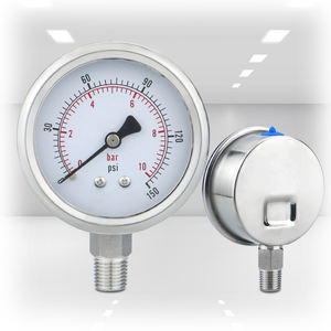 Manômetro de Pressão <span class=keywords><strong>Psi</strong></span> Personalizável com Tubo Bourdon, Manômetro de Pressão em Aço Inoxidável Resistente à Corrosão - Product Image 1