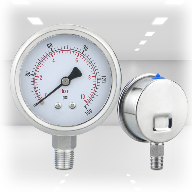 Customizable Bourdon Tube Psi Pressure Gauge Corrosion-Resistant Stainless Steel Pressure Gauge
